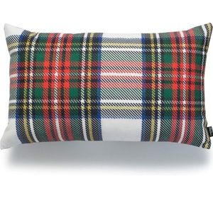 Hofdeco Scottish Plaid Holiday Farmhouse white green red black pillow cover/case